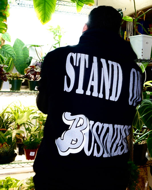 Stand on business reflective hoodie