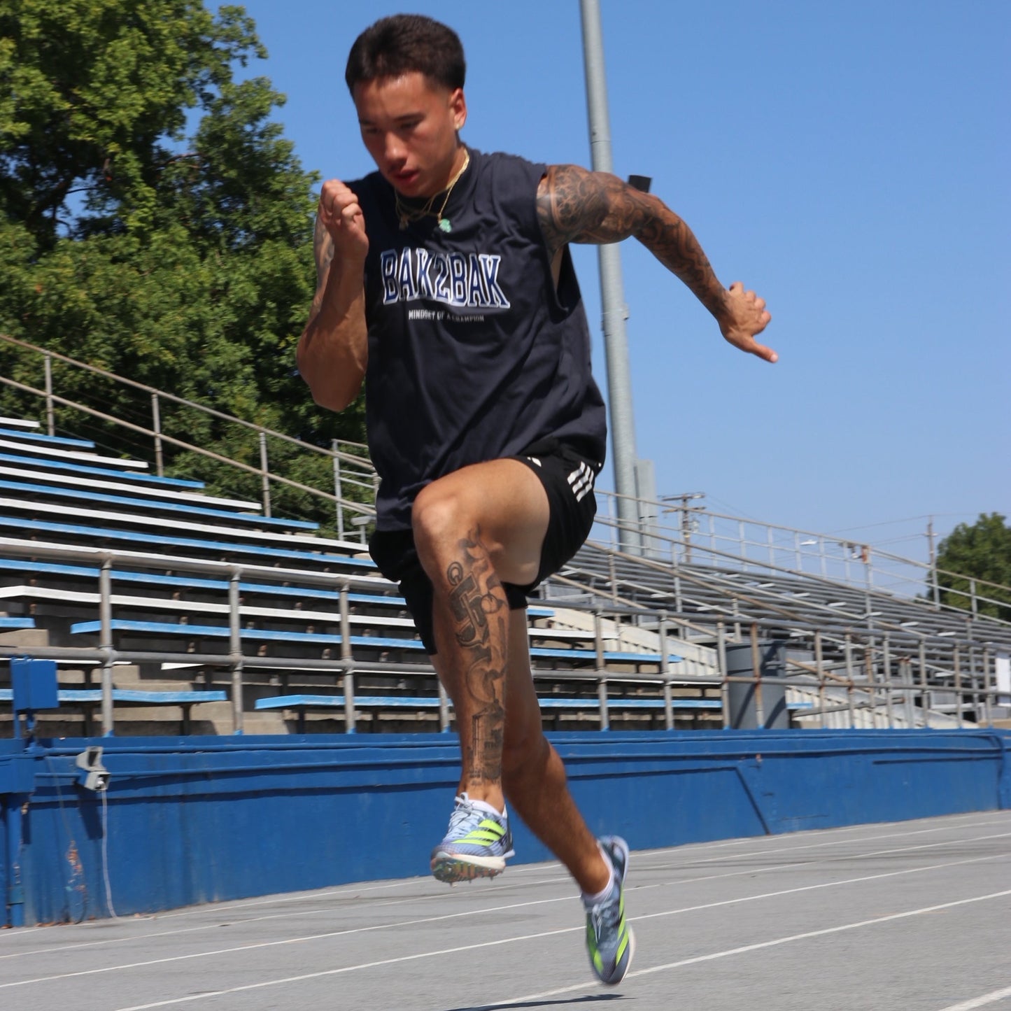 Liquid blue muscle tee
