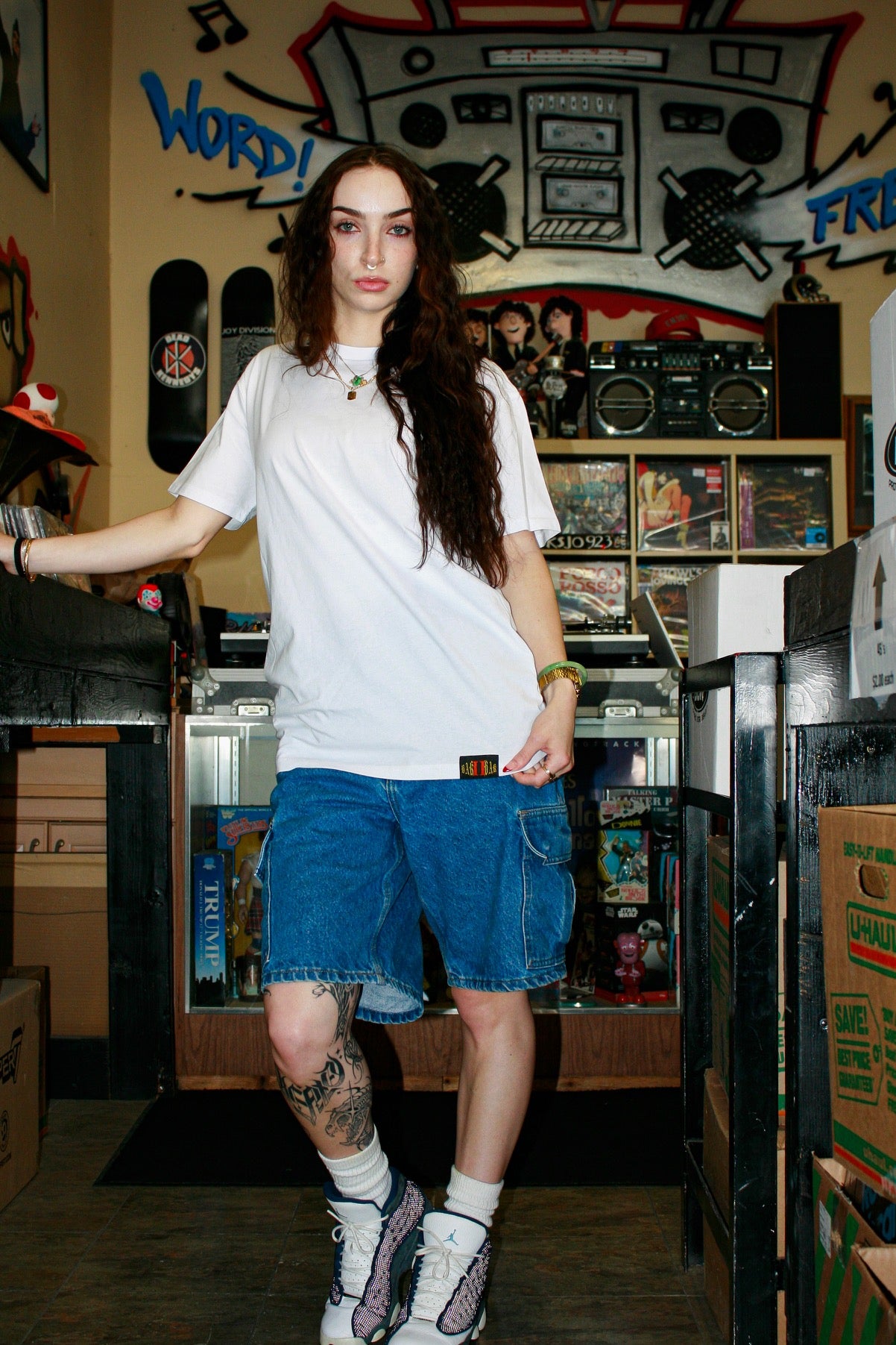 White Metallic Monogram T shirt